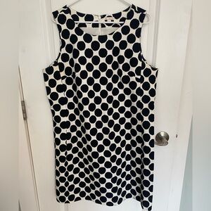 Gap shift dress cream and black polka dot